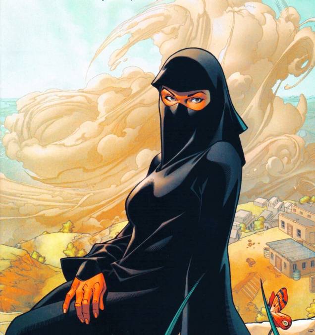 Pó. Antes de Kamala ganhar um título próprio na Marvel, a afegã Sooraya Qadir já figurava nas histórias dos X-Men sob o codinome de Pó. Ao invés de um uniforme, ela veste uma burca. Sua religiosidade é esclarecidamente sunita. Criada em 2002, no auge do conflito dos Estados Unidos com o Afeganistão, ela nunca foi retratada como vilã.