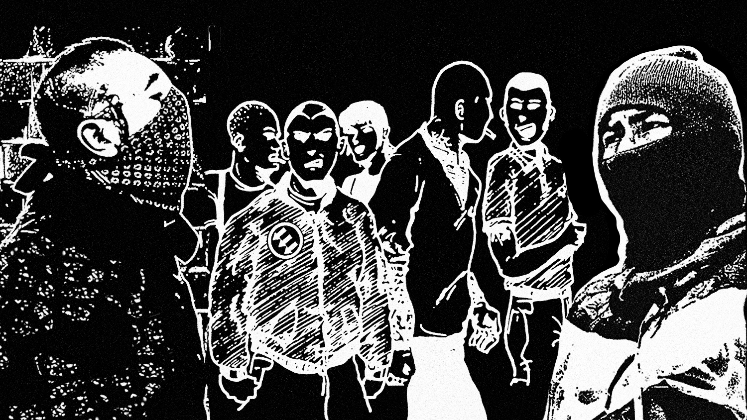 Colagem com ilustra&ccedil;&otilde;es de diversas zines antifascistas: Working Class e Amenaza Latina