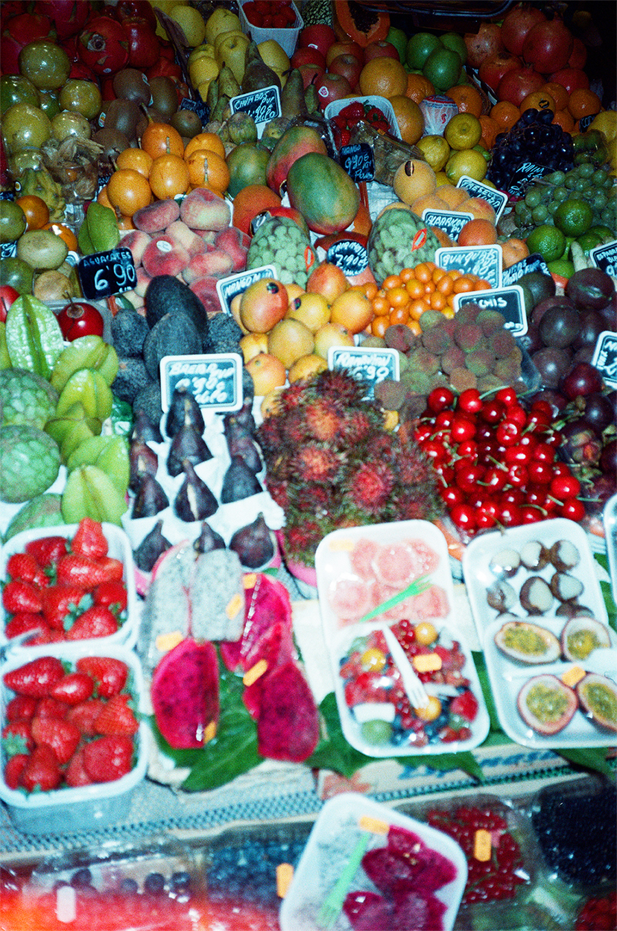fotos de frutas no Mercat de la Boquería